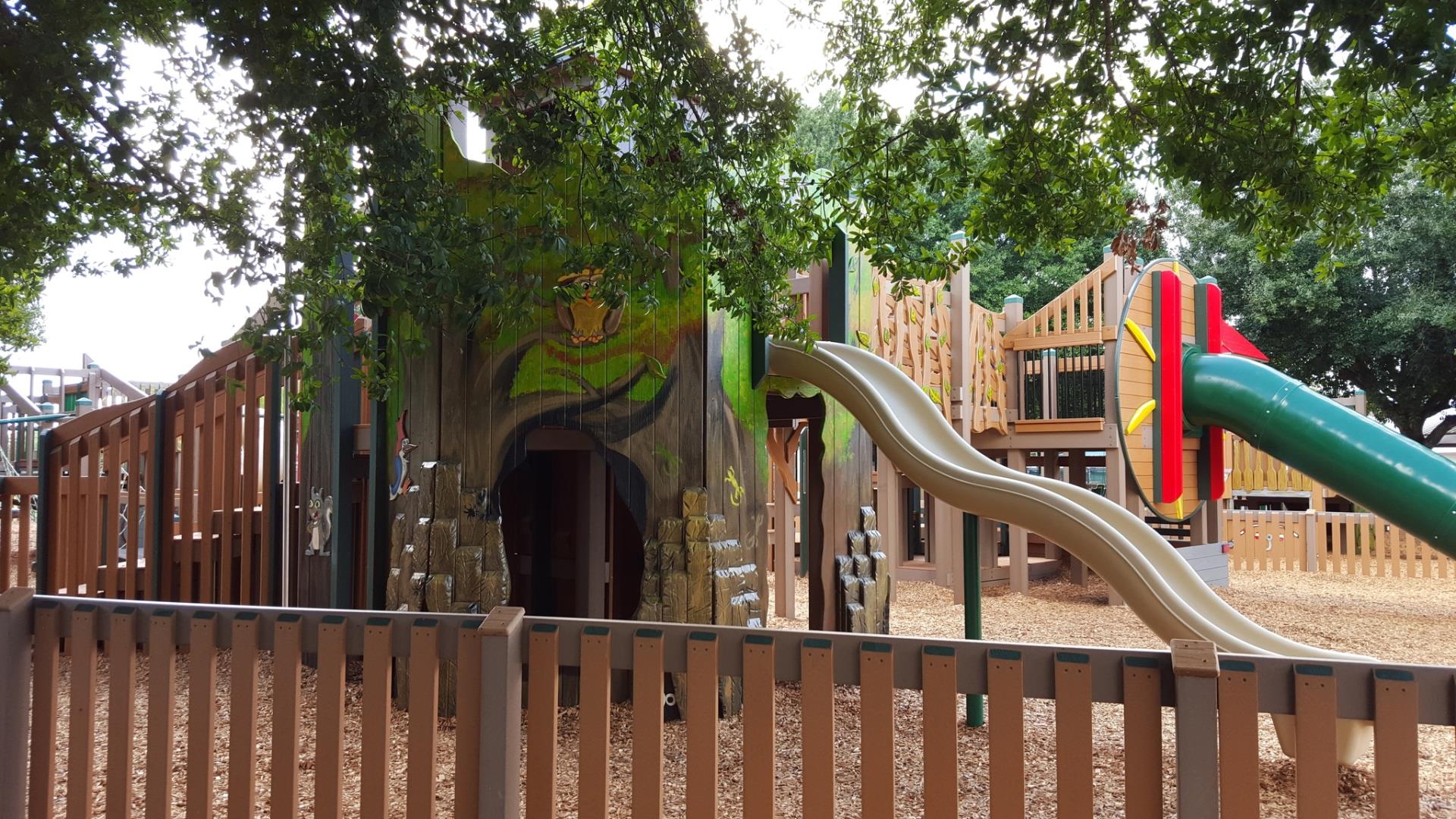 wooden jungle slide